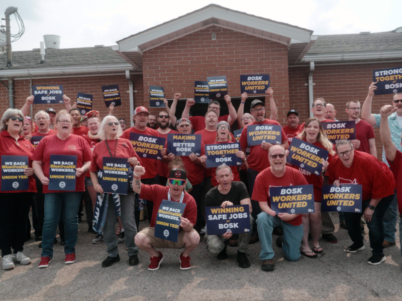 Workers at the Ford Blue Oval SK plant in Hardin County