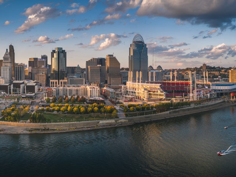 Cincinnati downtown aerial view