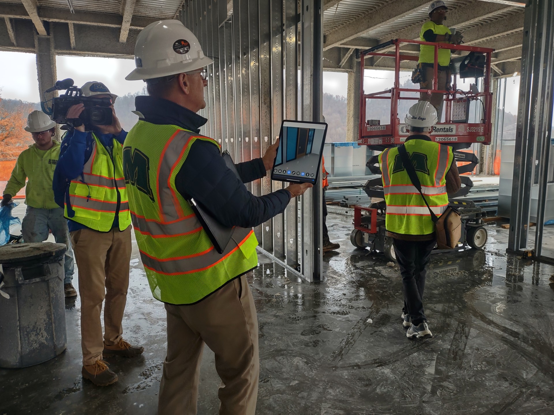 SEB IPad.jpg Software allows officials to view the new science and engineering building as it will appear once all work is done.